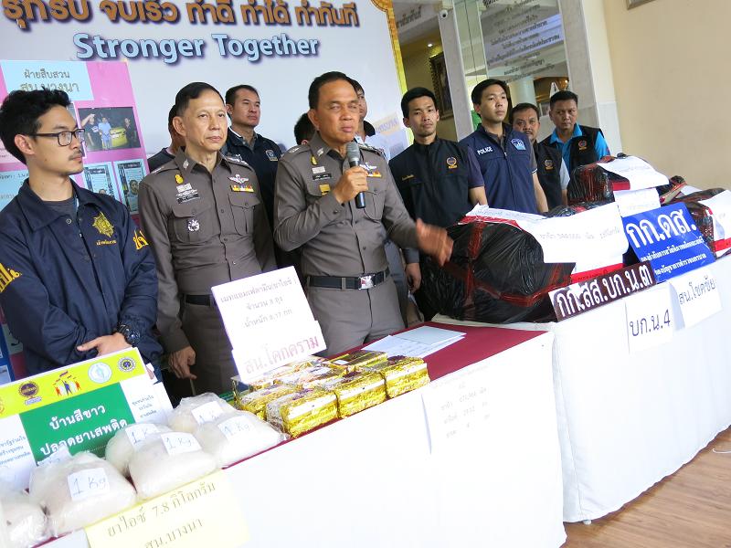 บช.น.แถลงผลจับกุมยาเสพติด 3รายยึกยาย้า-ไทซ์-เคเพียบ