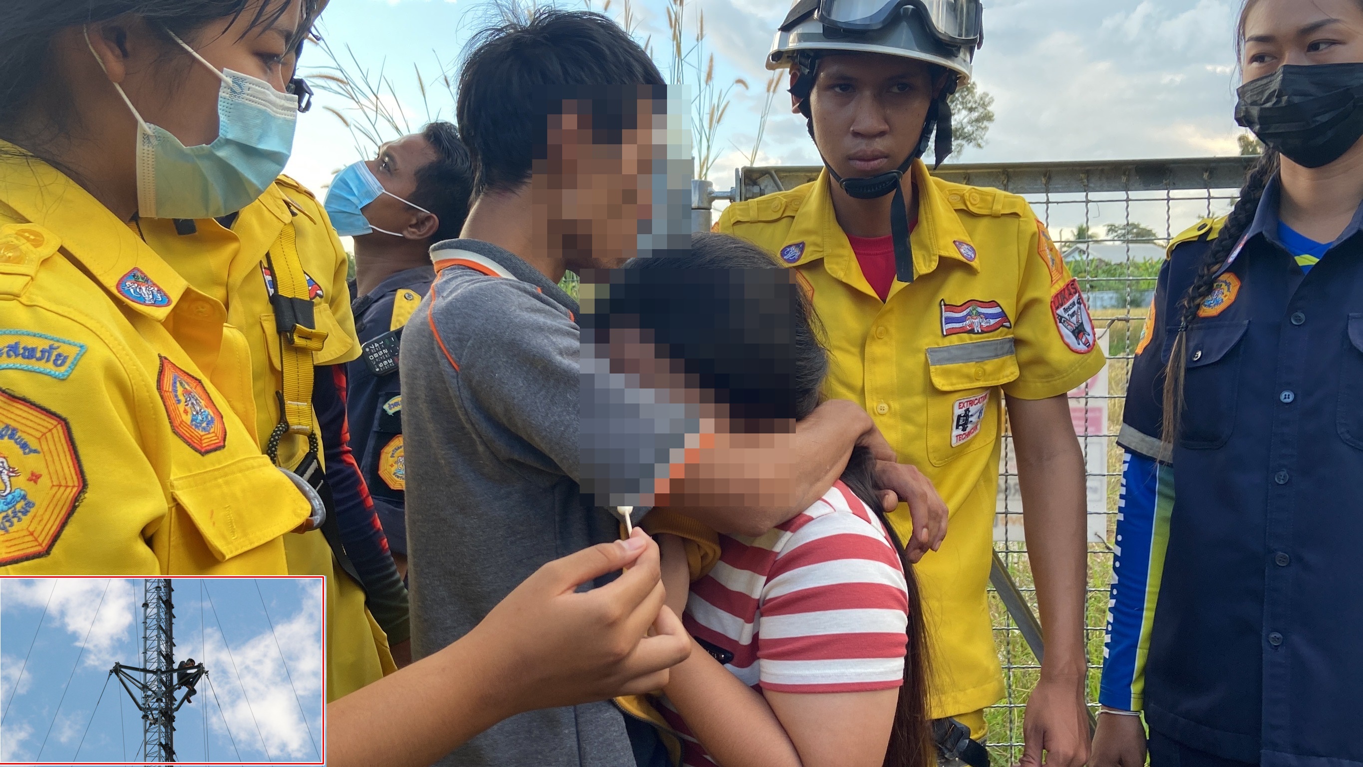  หนุ่มระแวงเมีย​ เพิ่งคลอดมีชายอื่น​ ปีนเสาส่งสัญญาณสูง 80 เมตร​ หวังฆ่าตัวตายประชด​ เมียจูงลูก กล่อมครึ่ง ชม.