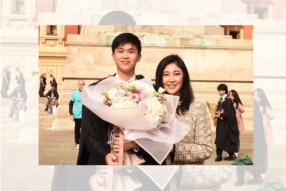 ปลื้มใจสุดๆ "ยิ่งลักษณ์" ภูมิใจ "น้องไปป์" ลูกชายได้ทุนเรียนต่อปริญญาเอกที่อังกฤษ