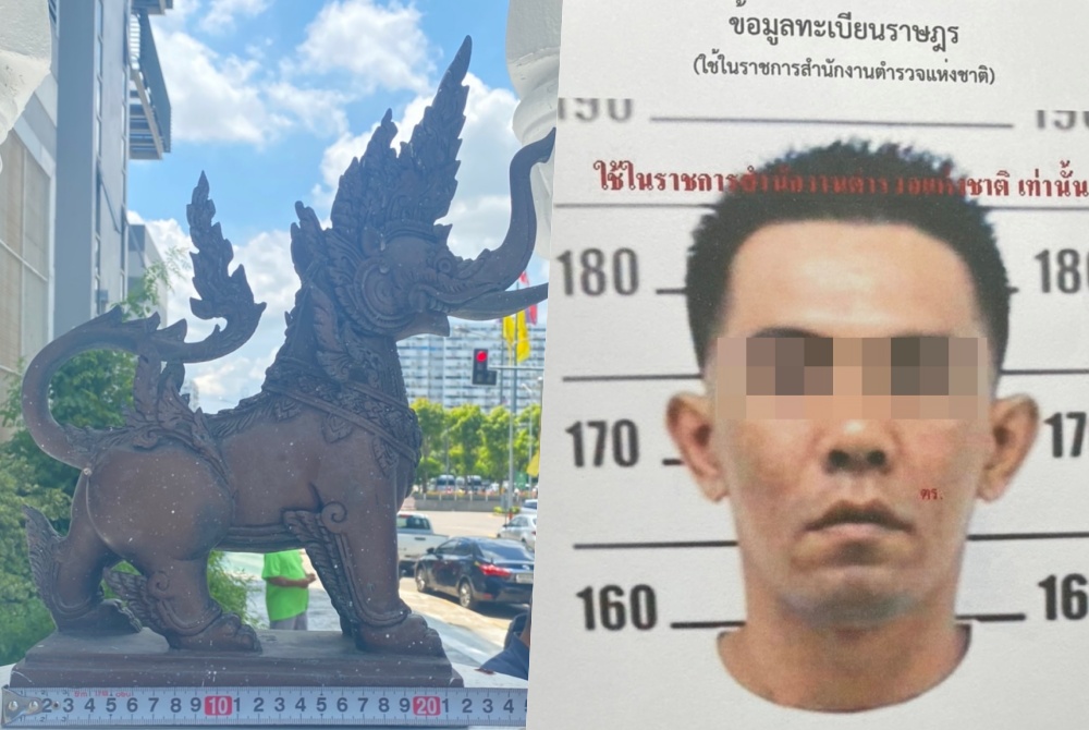 จับแล้ว! สืบสวน สภ.ปากเกร็ด รวบตัวผู้ต้องสงสัยขโมย "พญาคชสีห์"