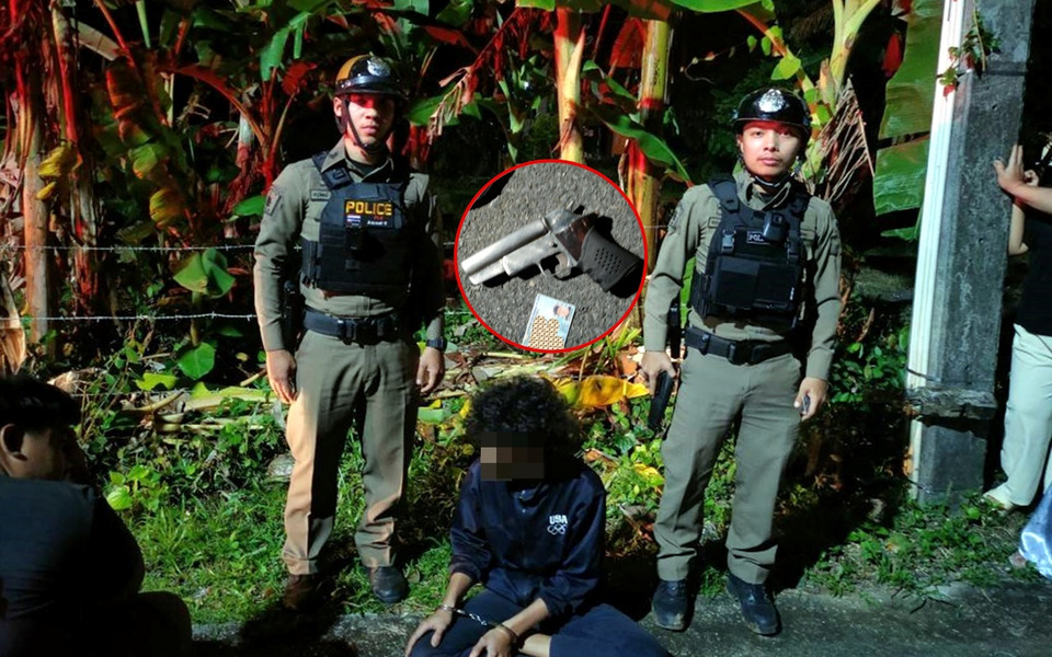 รวบคาถนนกลางดึก! หนุ่มซุกปืนไทยประดิษฐ์–กระสุนลูกซองคาเอว