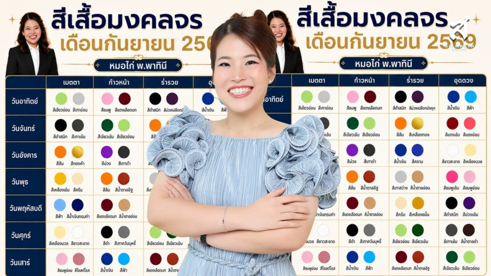 เซฟเก็บไว้! “หมอไก่” เปิดตารางสีเสื้อมงคล เดือนกันยายน 2569 เช็กสีมงคลใส่วันสำคัญ เสริมดวง