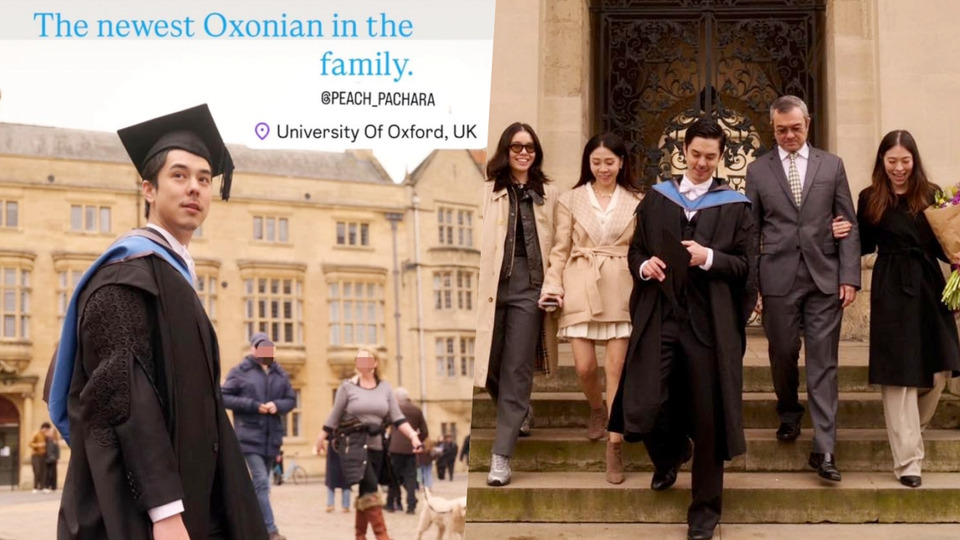 “พีช พชร” คว้าปริญญาโทใบที่ 2 จาก Oxford  เผยโมเมนต์อบอุ่นครอบครัว “จิราธิวัฒน์”
