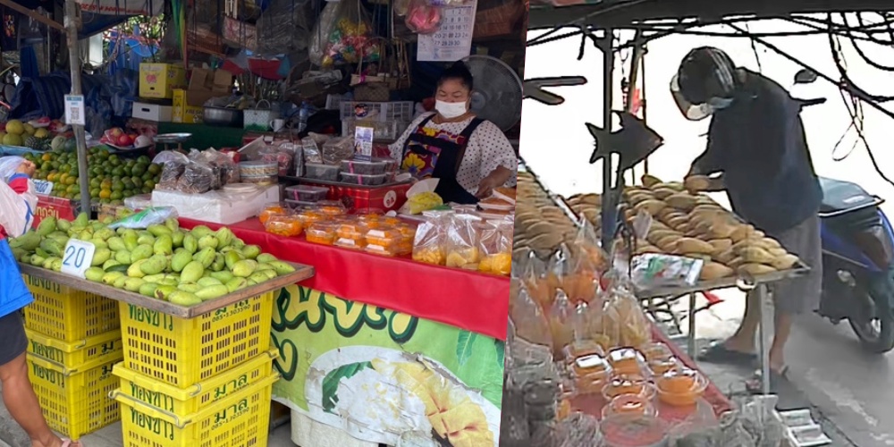 แม่ค้าตลาดนัดวัดสระบัวเตือนภัย ระวังโจรวิ่งราวข้าวเหนียวมะม่วง