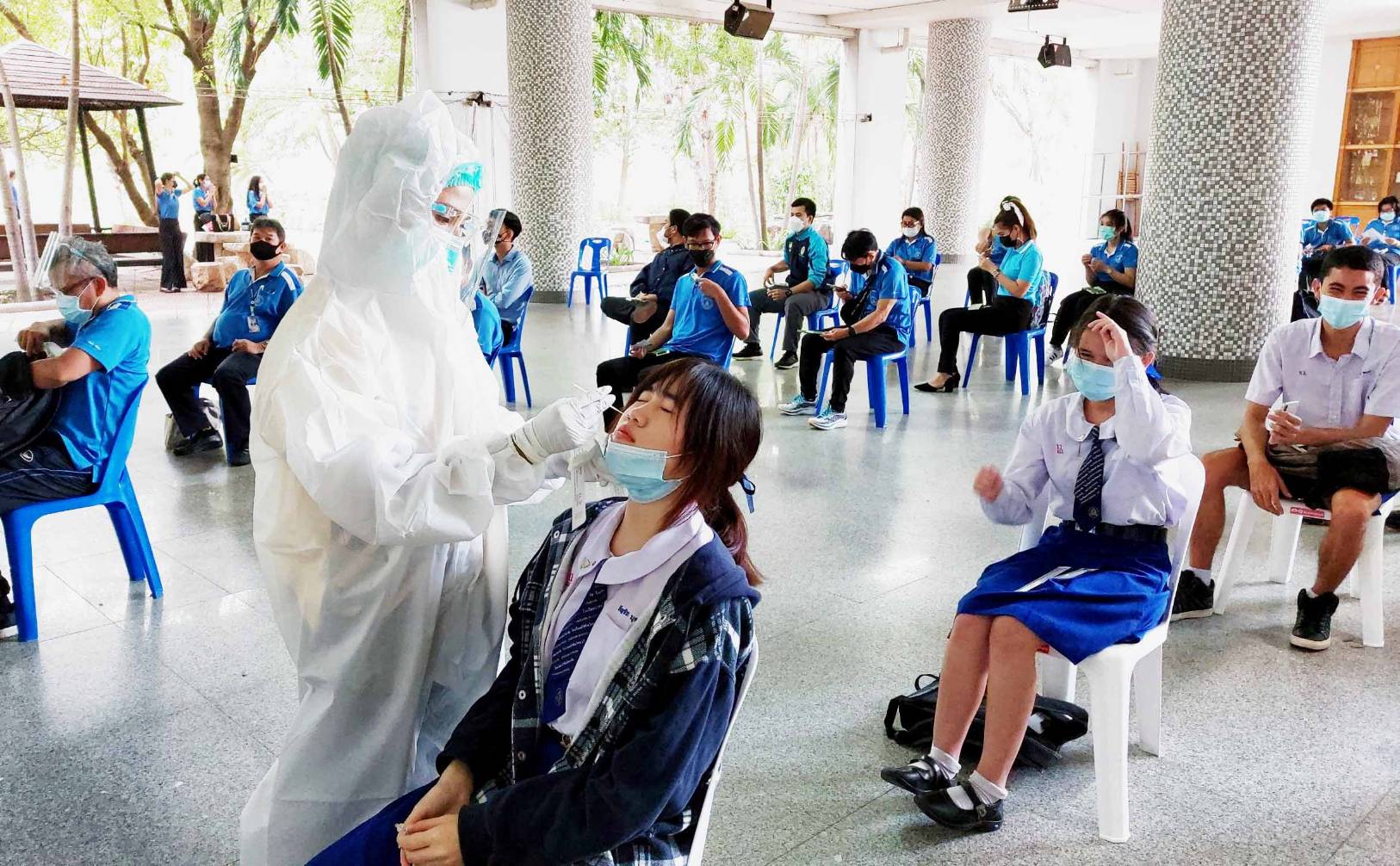 โรงเรียนเอกชน “หัวหิน” เปิดเรียนวันแรกเข้มตามมาตรการโควิด