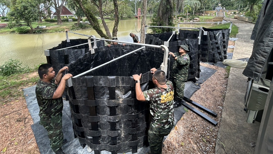กองทัพบกส่งทหารช่าง–ชุดประปาสนาม เดินเครื่องผลิตน้ำสะอาดช่วยชาวหาดใหญ่