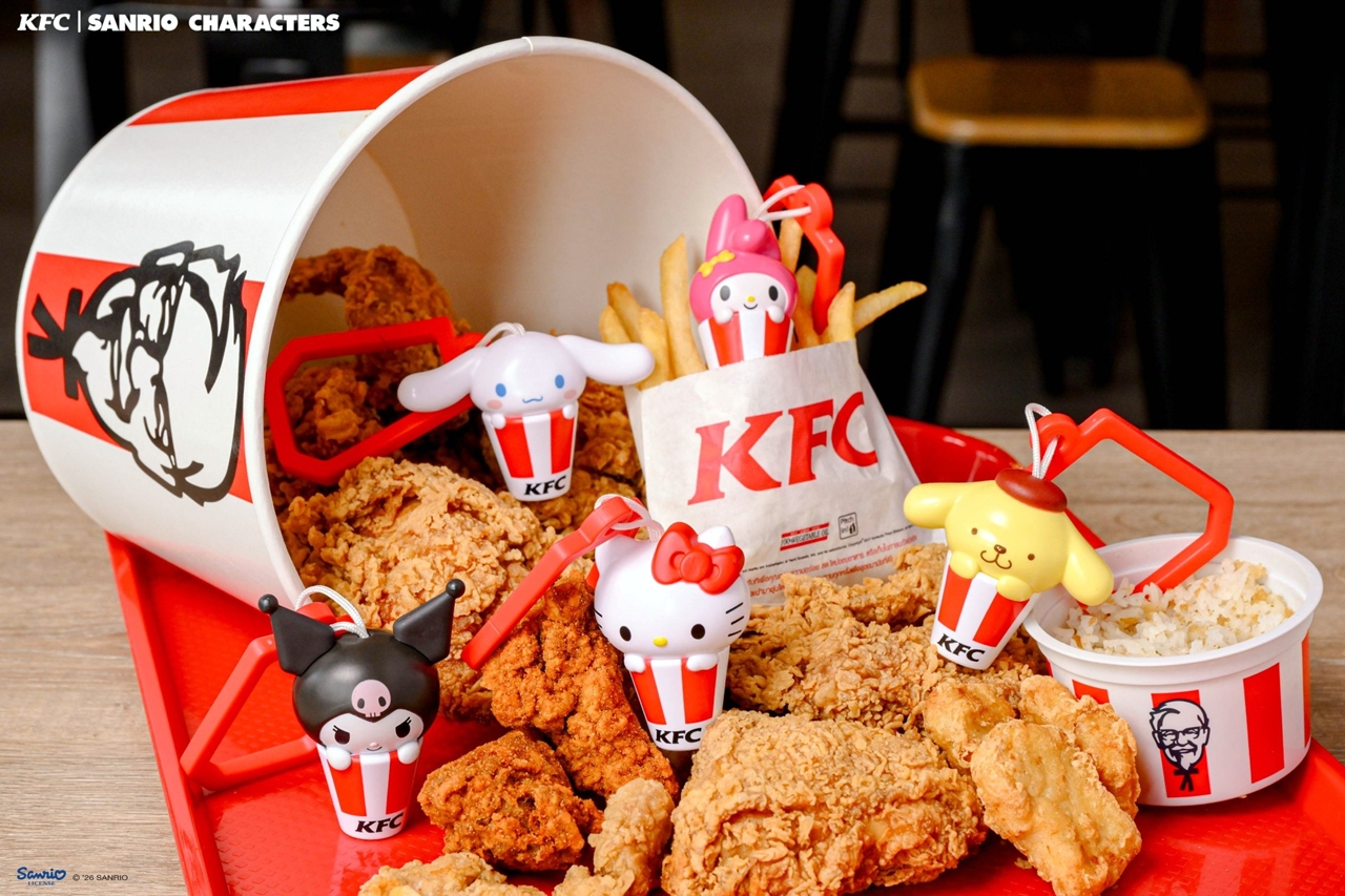 KFC x SANRIO เปิดกล่องสุ่มพวงกุญแจสุดคิวต์ ลุ้น HELLO KITTY ซีเคร็ต