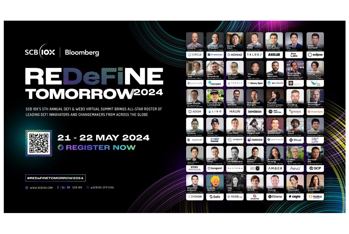 SCB 10X จับมือ Bloomberg เปิดเวที Virtual Summit “REDeFiNE TOMORROW 2024” ปีที่ 5 ขนทัพกูรูระดับโลกเจาะลึกด้าน DeFi และ Web3