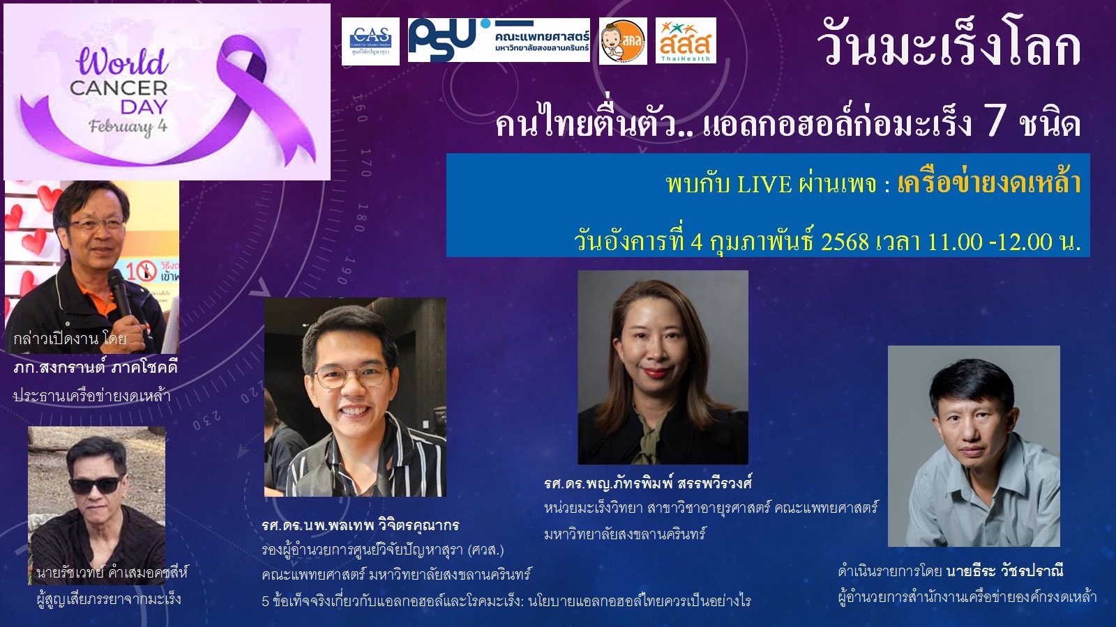 วงเสวนาเปิดข้อมูล 7 มะเร็งจากพิษแอลกอฮอล์ องค์การอนามัยโลกคาดปี 2050 ยอดป่วยรายใหม่สูงถึง 35 ล้านคน สุดห่วงหญิงไทยดื่มมากขึ้น