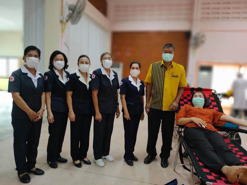 เหล่ากาชาดอ่างทอง รับบริจาคโลหิตในพื้นที่อำเภอโพธิ์ทอง