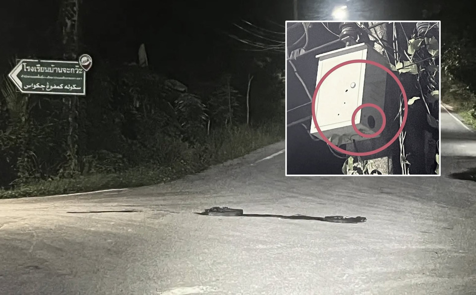 ป่วนยะลา! คนร้ายเผายางกลางถนน ยิงตู้ CCTV-ทุบกล้องวงจรปิด 3 จุดในรามัน