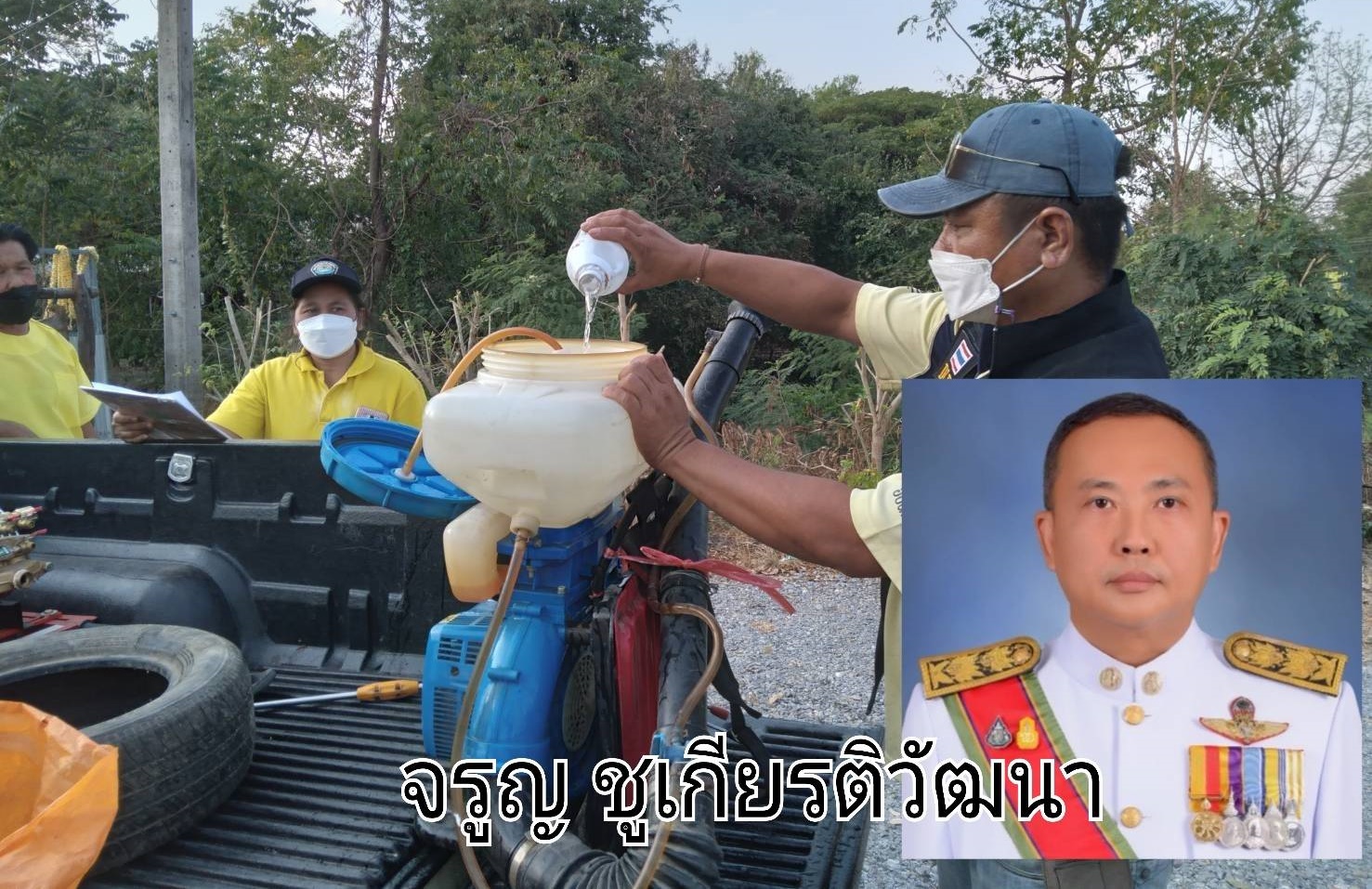 "ปศุสัตว์ลพบุรี" จัดหน่วยเคลื่อนที่ฉีดพ่นน้ำยาฆ่าเชื้อโรค สกัดโรคระบาดในสุกร-สัตว์ปีกรายย่อย
