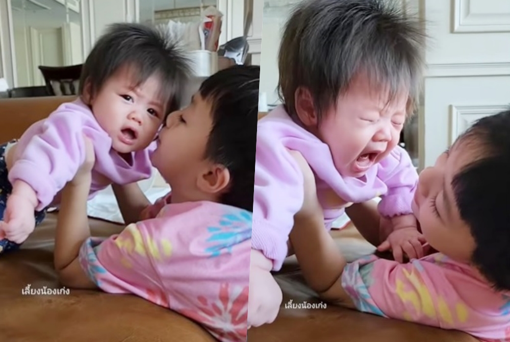ชาวเน็ตเอ็นดู "พายุ" ช่วยเลี้ยง "น้องเกล" สุดละมุน