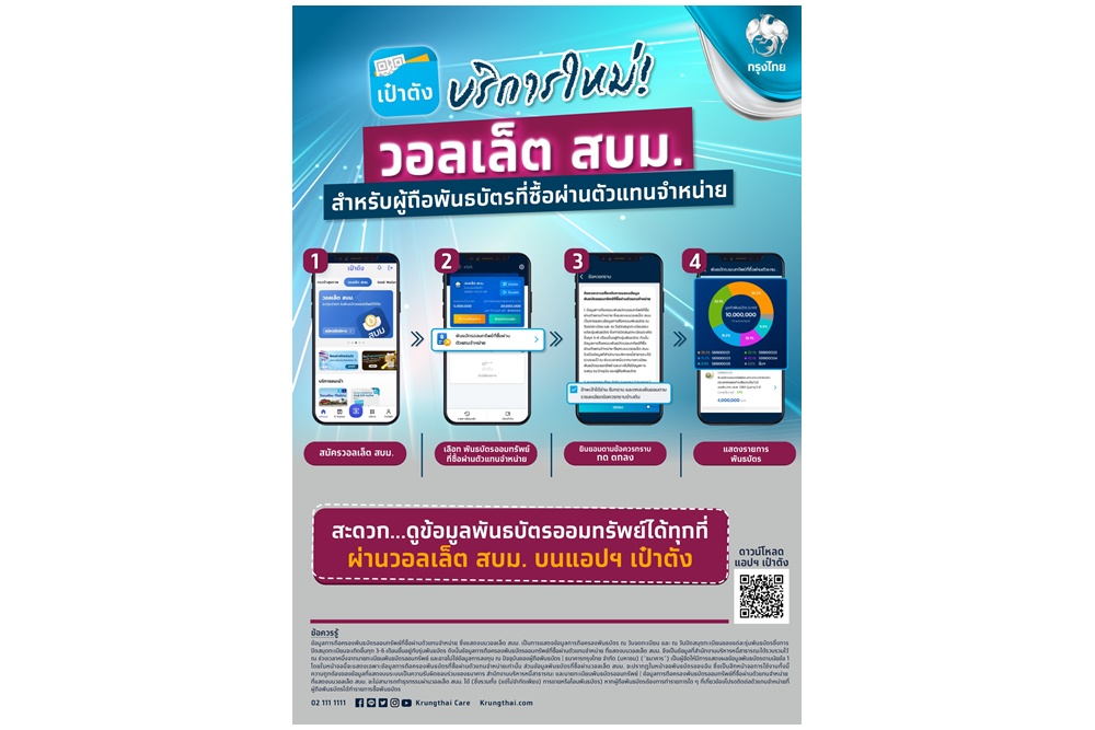 อัพเกรดบริการที่เหนือกว่าบน “วอลเล็ต สบม.” เช็คยอดถือครองพันธบัตรทุกรุ่นทุกธนาคารได้แล้ววันนี้