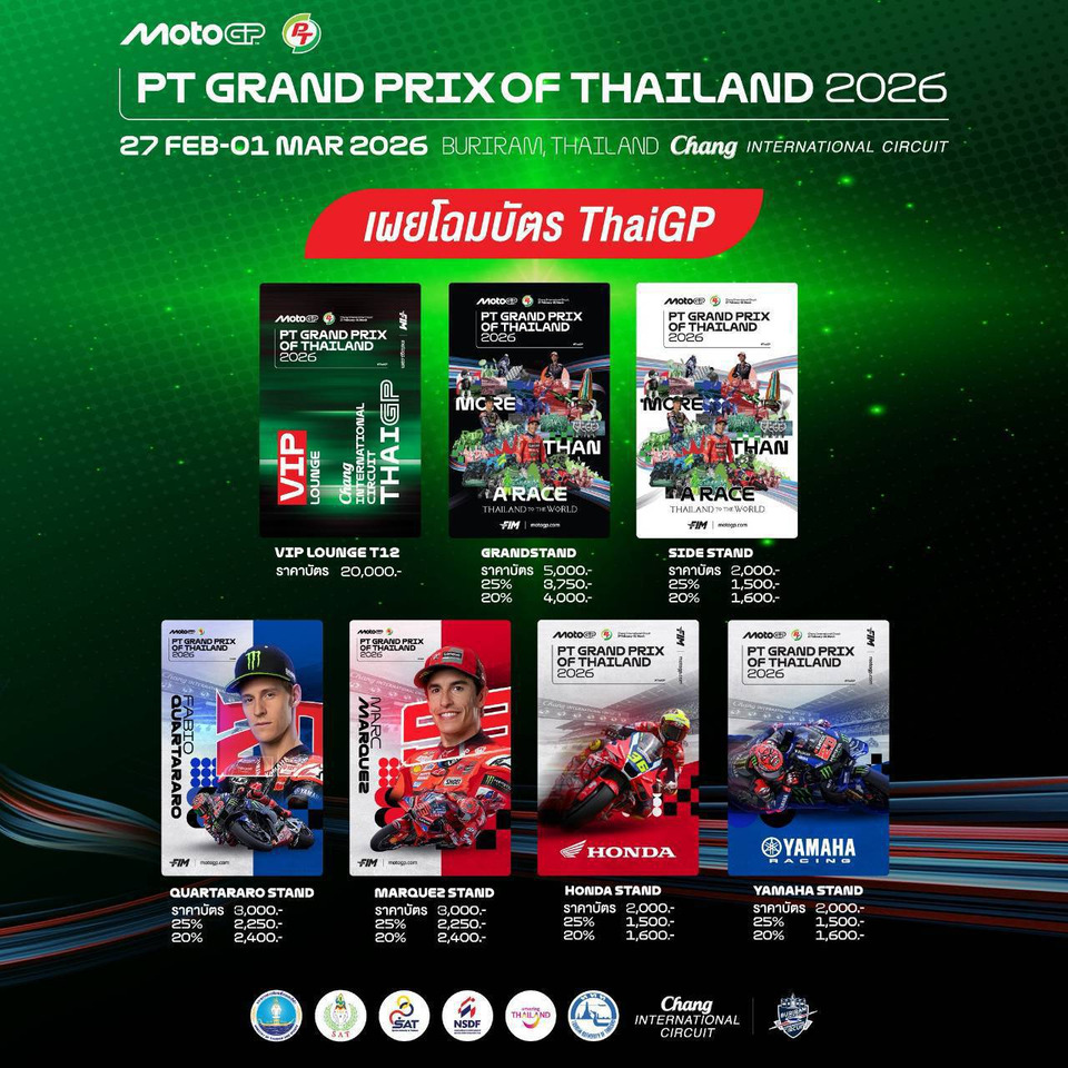 ไอเทมสะสมระดับโลก! ไทยเปิดตัว คอลเลกชันบัตร MotoGP 2026 สนามแรกฤดูกาล สวยงาม น่าสะสม 