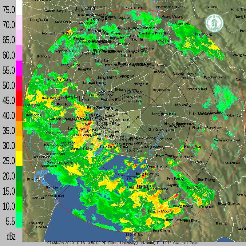 ฝั่งธนฯตอนล่างฝนตกหนักมาก หนองแขมเกือบทะลุ 100 มม.