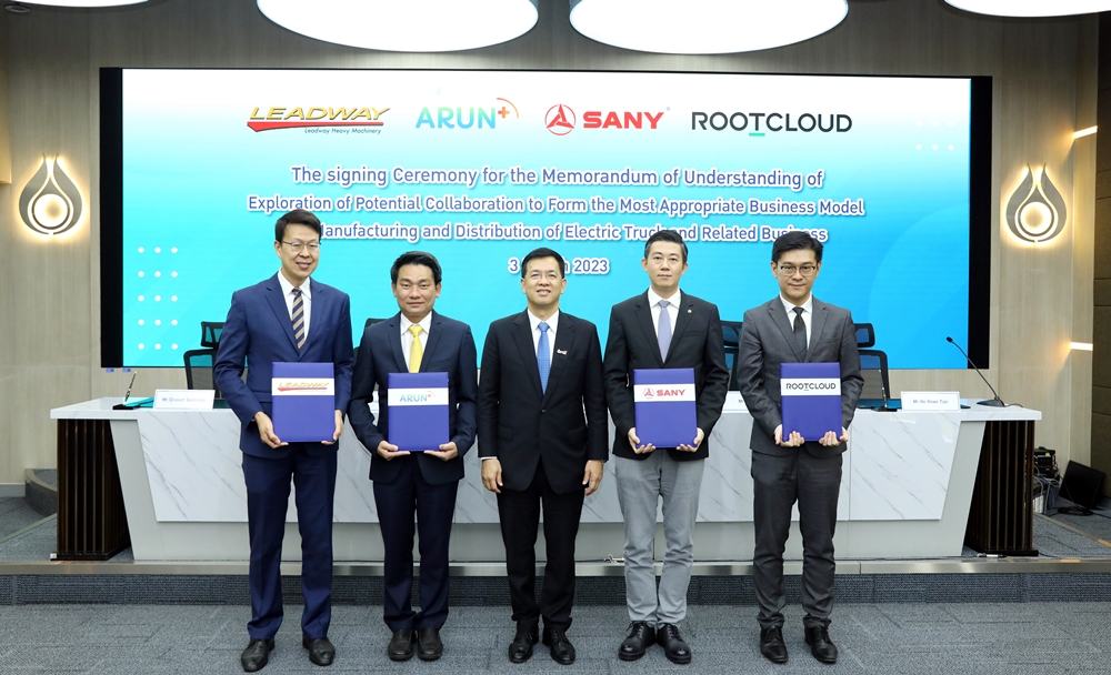Arun Plus จับมือ SANY Leadway Rootcloud รุกธุรกิจ E-Truck และ E-Mobility ครบวงจรในประเทศไทย