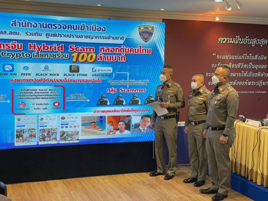 รวบแก๊งมังกรจีน Hybrid scam หลอกคนไทยซื้อขายสกุลเงินดิจิทัล มูลค่าเสียหายกว่า 100 ล้าน