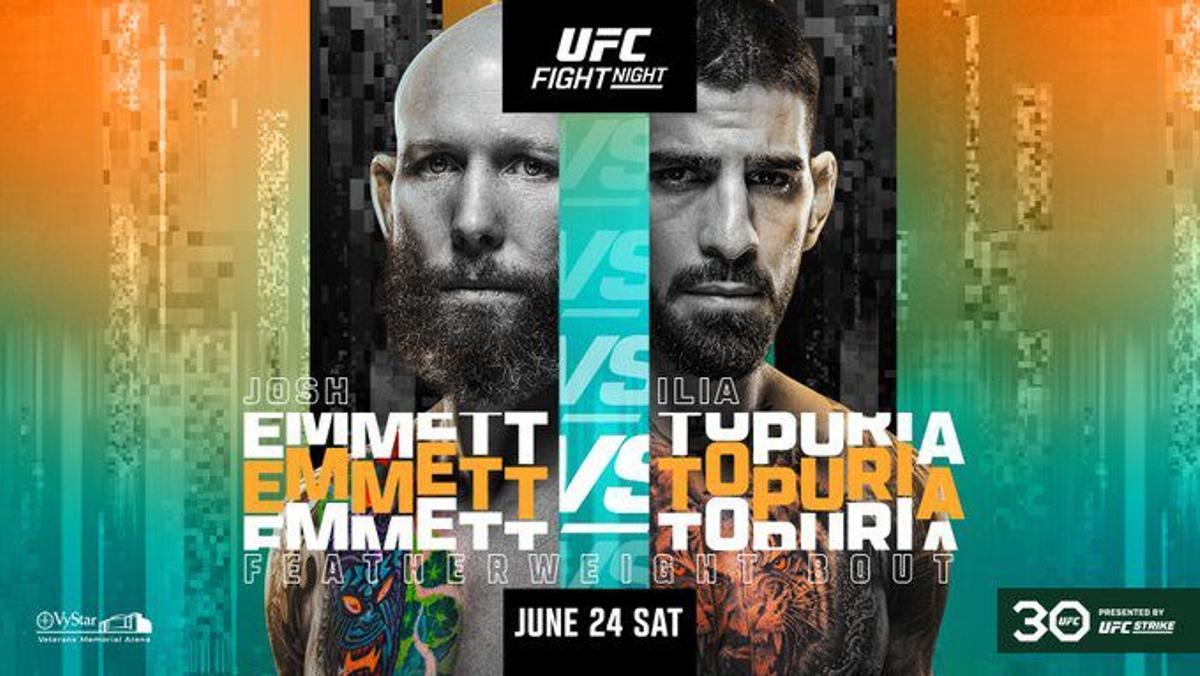 UFC FIGHT NIGHT บุกแจ็คสันวิลล์ เอ็มเม็ตต์ บู๊ โตปูเรีย ,ริบาส แตกหัก บาร์เบอร์ คืนวันเสาร์นี้