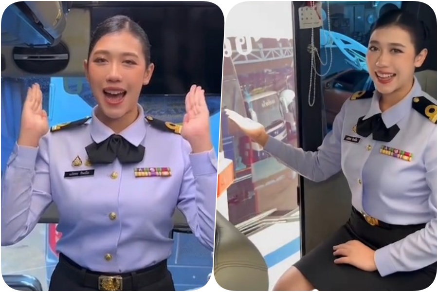กองทัพเรือ โดย กรมการขนส่งทหารเรือ สาธิตทางออกรถบัสกรณีเกิดเหตุฉุกเฉิน