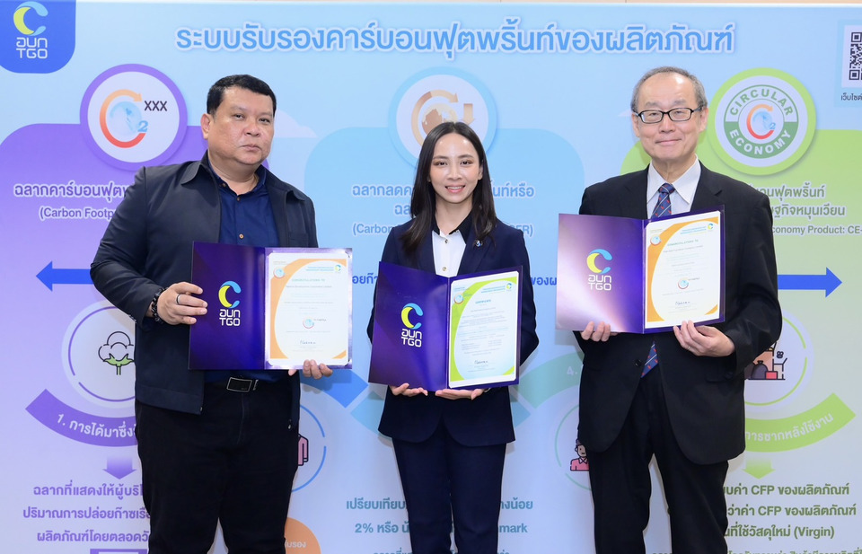 TWPC คว้าเครื่องหมายคาร์บอนฟุตพริ้นท์องค์กรและผลิตภัณฑ์ เดินหน้าสู่สังคมคาร์บอนต่ำ