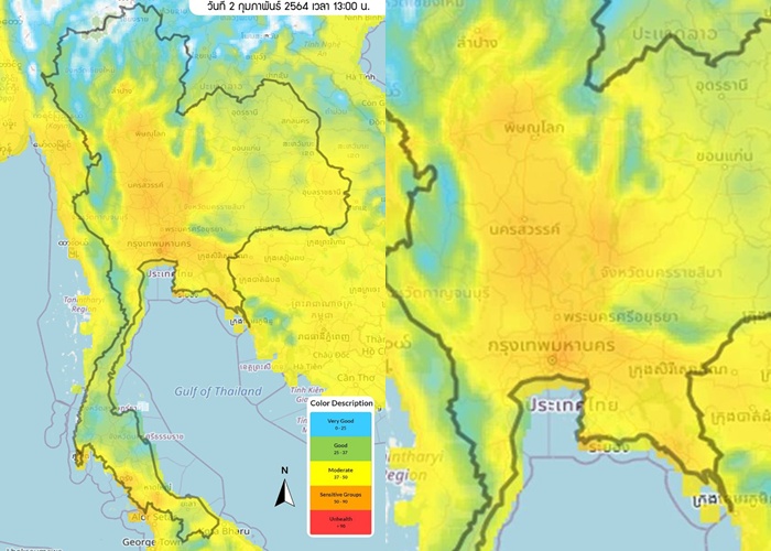 "จิสด้า" เผยภาพดาวเทียมวันนี้ กทม.ฝุ่นหนักมาก!