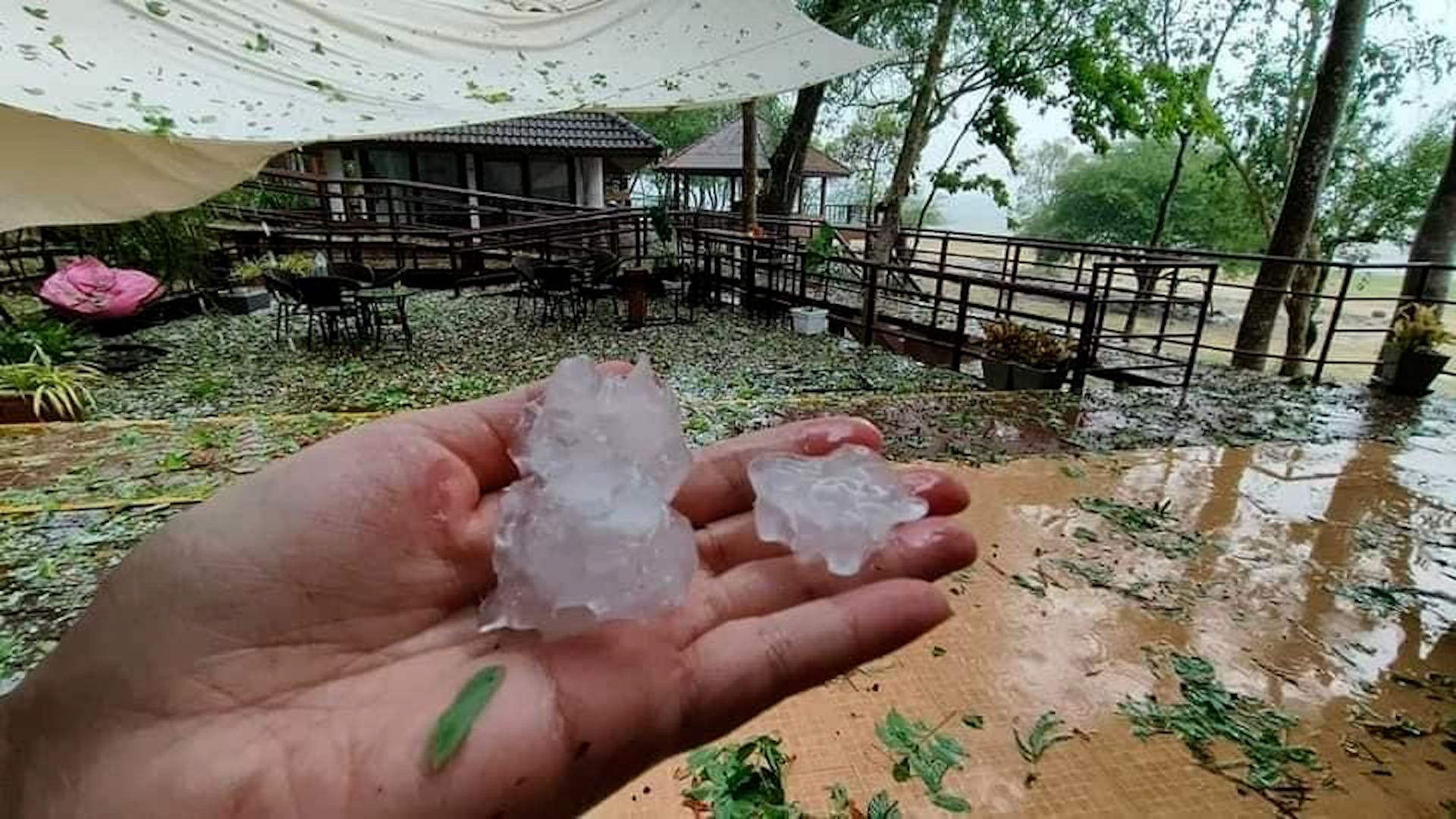 ลูกเห็บตกหนักมาก บนอุทยานแห่งชาติน้ำพอง เจ้าหน้าที่เร่งสำรวจความเสียหาย