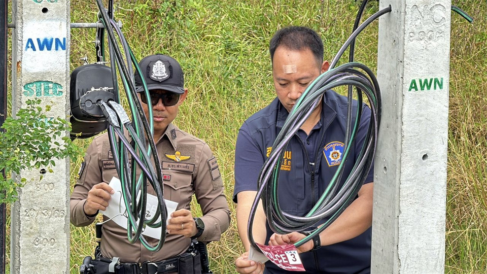 ตร.สระแก้ว–กสทช. เปิดปฏิบัติการล้มเสาสัญญาณชายแดน ตัดช่องแก๊งคอลเซ็นเตอร์ข้ามชาติ