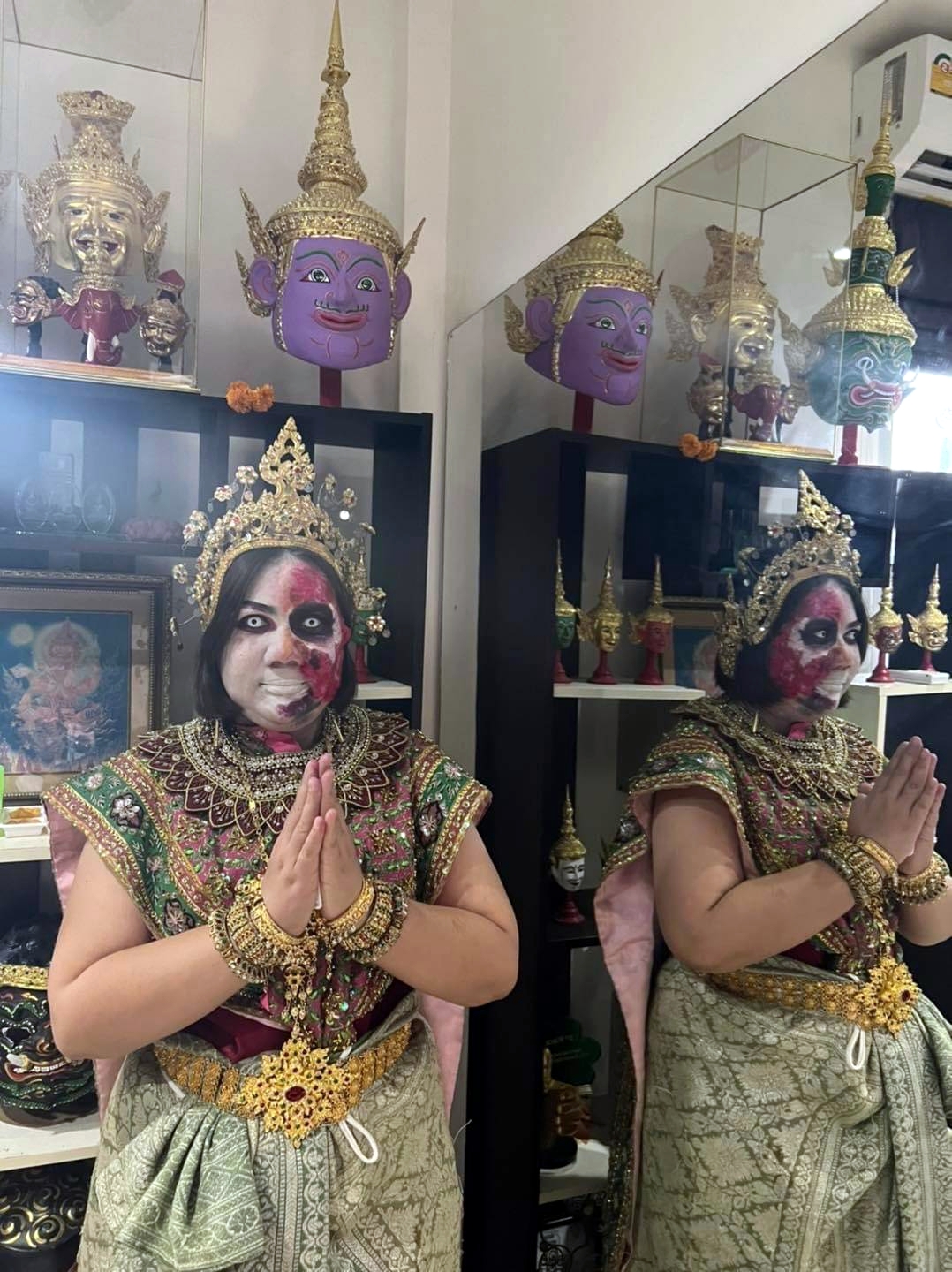 กระแสฮาโลวีนพัทยา!! ชุดผีนางรำมาแรง คนเช่าชุดและช่างแต่งหน้าคึกคัก 