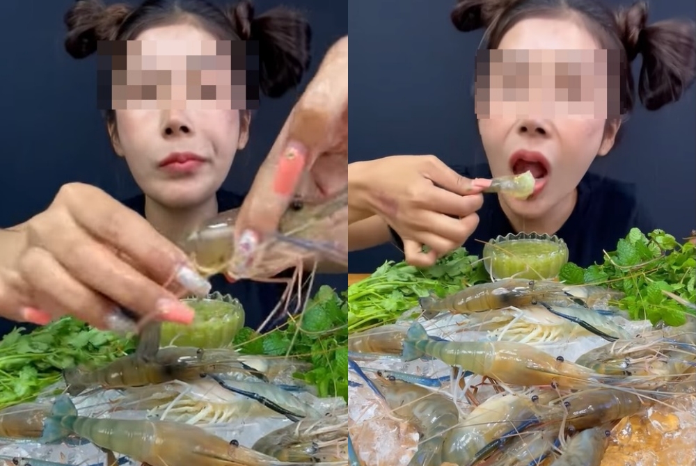 อีกแล้ว! ตัวแม่สายกินดิบรอบนี้จัด 'กุ้งแม่น้ำตัวเป็นๆ' ไม่ล้างโซดา