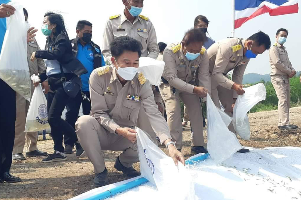 อบต.ช่องสาริกา ปล่อยปลาเฉลิมพระเกียรติฯ