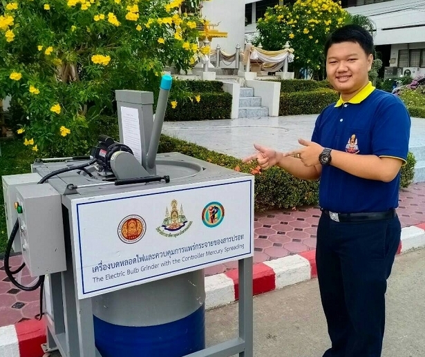 “วก.กาญจนาภิเษกหนองจอก” ไอเดียเจ๋ง! เครื่องบดหลอดไฟคุมพิษสารปรอท