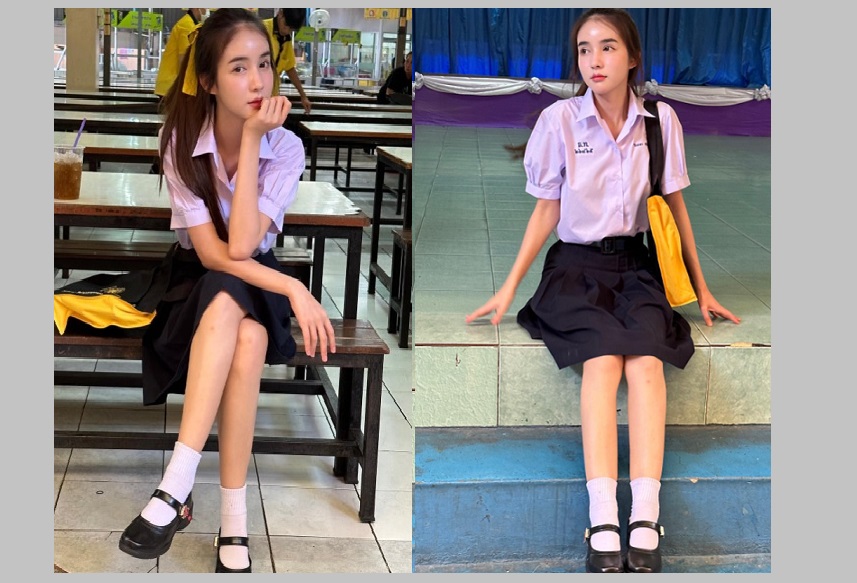 เนียนเป๊ะ! "โยชิ รินลดา"ย้อนวัยใส ใส่ชุดนักเรียนงานสถาปนามัธยมวัดธาตุทอง