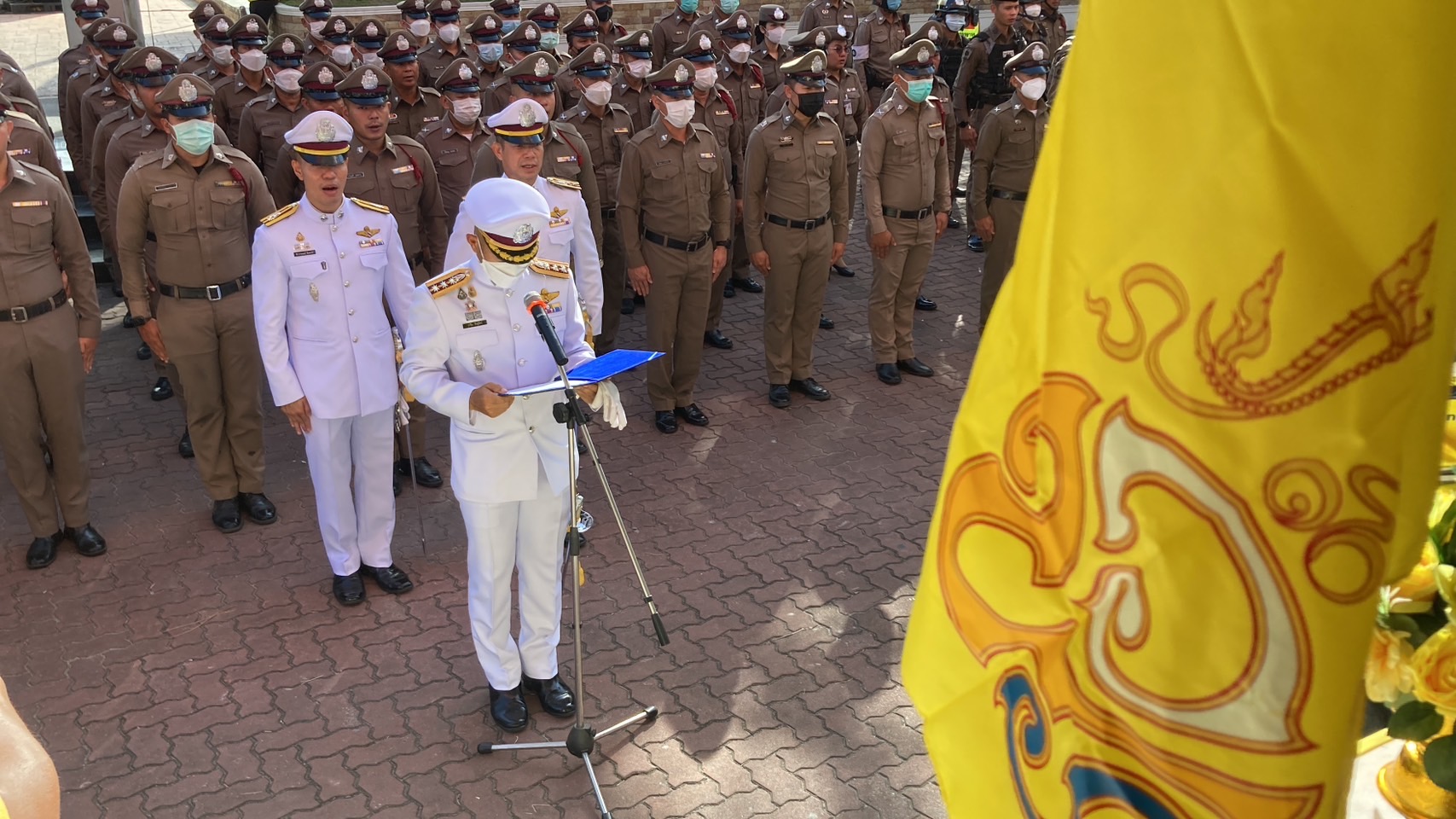 สภ.บางละมุงจัดพิธีถวายสัตย์ปฏิญาณเพื่อเป็นข้าราชการที่ดีและพลังของแผ่นดิน