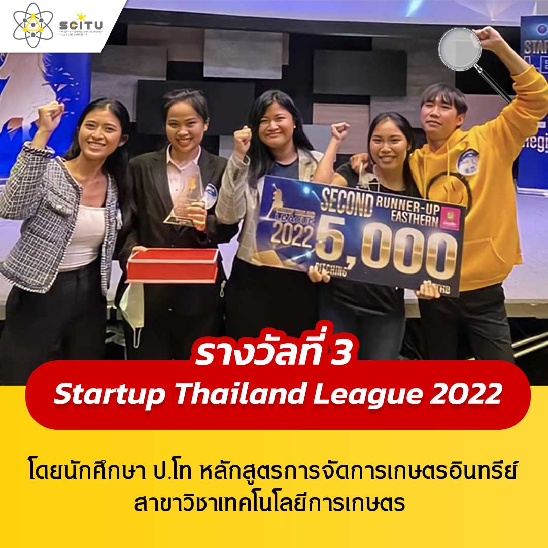 นศ.ปริญญาโท หลักสูตรการจัดการเกษตรอินทรีย์ คว้ารางวัลที่ 3 จาก Startup Thailand League 2022