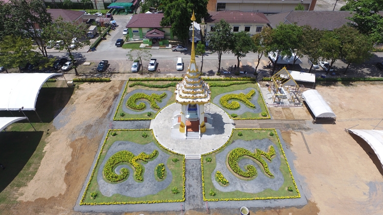 เผยภาพมุมสูงพระเมรุมาศจำลองที่หน้าศาลากลาง จว.พังงา 