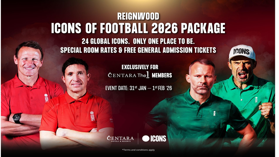 "เซ็นทารา" เอาใจสายบอล! มอบดีลสุดเอ็กซ์คลูซีฟ “Icons of Football Stay Experience” สำหรับสมาชิกเดอะวัน