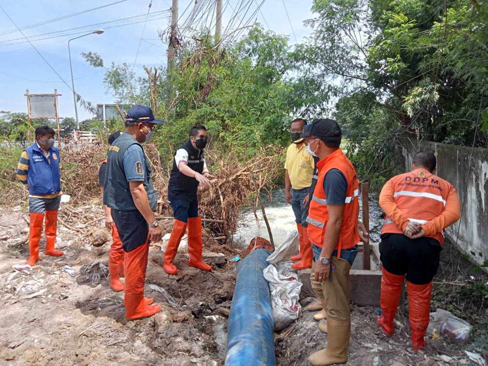 โครงการส่งน้ำฯทุ่งสัมฤทธิ์ รุดติดตามสถานการณ์น้ำท่วมอำเภอพิมาย