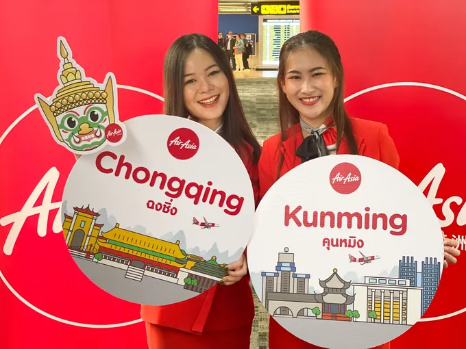 แอร์เอเชียรับ 3 เที่ยวบินเเรกจากจีนพร้อมจัดโปรโมชั่นบินคุ้มเริ่มต้น 3,800 บาทต่อเที่ยว
