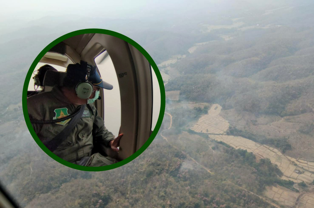 "ธรรมนัส" บินสำรวจสภาพอากาศภาคเหนือ พบฝุ่น PM 2.5 เกินมาตรฐาน เร่งรณรงค์เกษตรกรงดเผาป่า