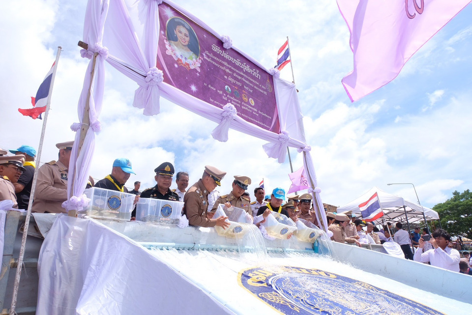 ศรีสะเกษปล่อยพันธุ์สัตว์น้ำ 2 แสนตัว เฉลิมพระเกียรติสมเด็จพระนางเจ้า ฯ พระบรมราชินี เพิ่มความอุดมสมบูรณ์แหล่งน้ำชุมชน 