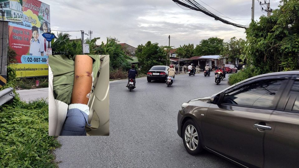 กล้องจับชัด! กระบะตีนผีทับหนุ่มรถล้มสาหัสแล้วหนี น้องสาววอนโซเชียลช่วยล่าตัว