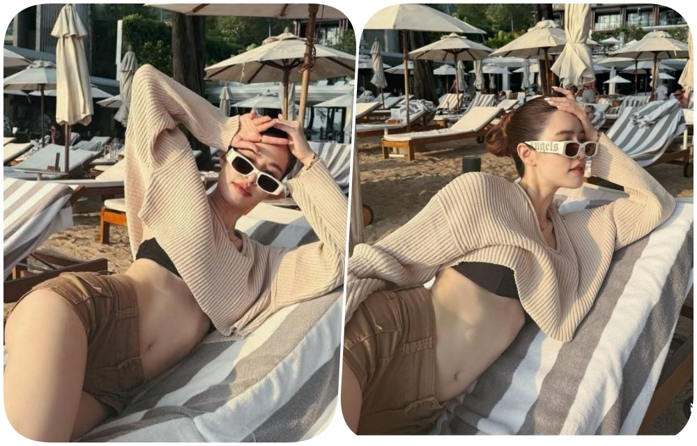 ขาวโบ๊ะ! “เกรซ กาญจน์เกล้า” นุ่งบิกินี อวดหุ่นเซี๊ยะท้าแดด