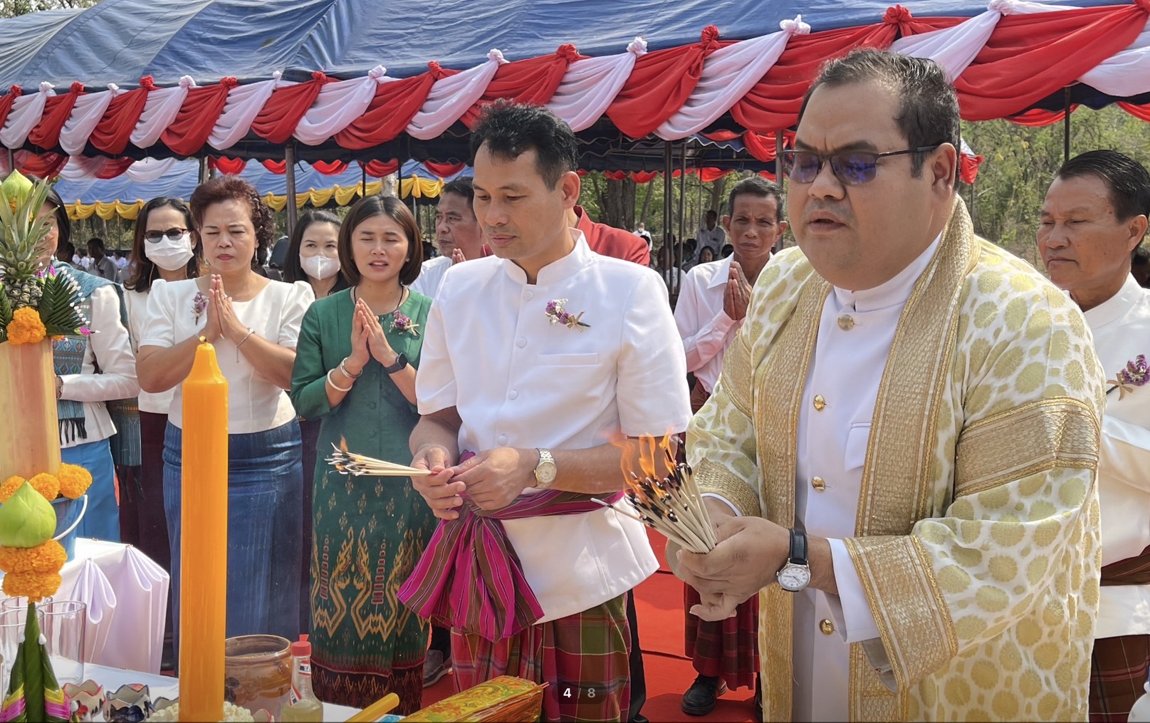 ชาว อ.สังขะ ประกอบ พิธีบวงสรวงปราสาทหมื่นชัย เซ่นไหว้บรรพบุรุษ