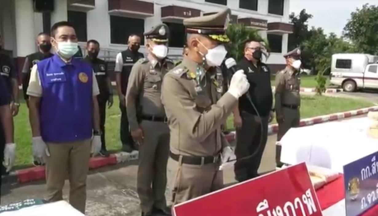 ตำรวจทหารฝ่ายปกครองแถลงจับกัญชาล็อตใหญ่ 1,080 กิโลผู้ต้องหา 1 คน