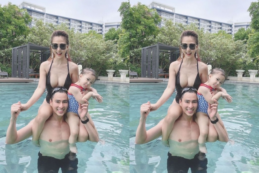 'ไฮโซน้ำหวาน' โชว์แซ่บเล่นน้ำกับสามี