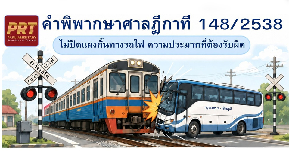 เปิดคำพิพากษาศาลฎีกา คดีเจ้าหน้าที่ไม่เปิดแผงกั้นทางรถไฟ ความประมาทที่ต้องรับผิดชอบ