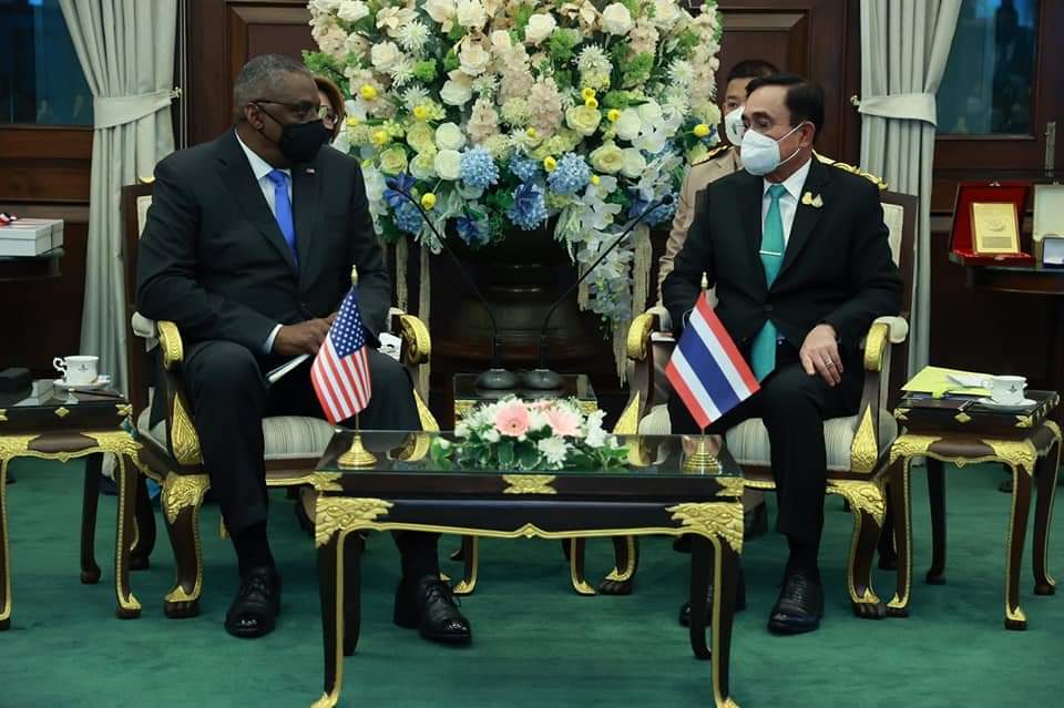 "รมว.กห.สหรัฐฯ" เยือนไทยอย่างเป็นทางการ ถกร่วม "บิ๊กตู่" กระชับสัมพันธ์ ความร่วมมือทางทหาร ไทย - สหรัฐ ฯ