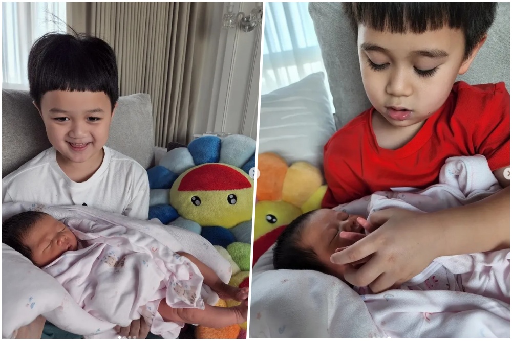 พบคนเห่อน้อง 2 อัตรา! 'สายฟ้า-พายุ' อุ้ม 'น้องเอบิเกล' ไม่ปล่อย ดูยังไงก็แฝด 3