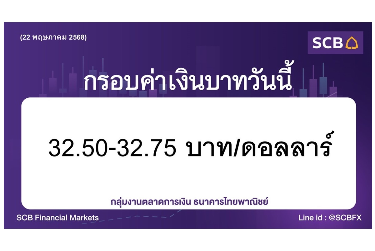 SCB เผยเงินบาทแข็งต่อแตะกรอบ 32.50-32.75 บาท/ดอลลาร์ หลังบอนด์ยีลด์สหรัฐฯ พุ่ง-เงินเฟ้ออังกฤษสูงเกินคาด